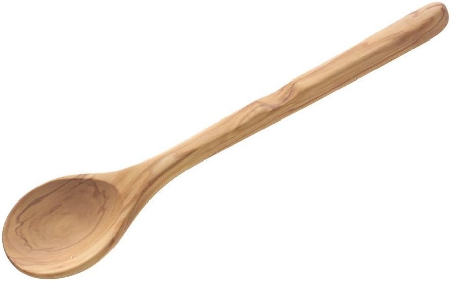 ScanWood 10.5" Olivewood Wooden Soup & Cooking Spoon w/ Round Head