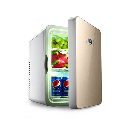Click Here to See More Images YX XY Car refrigerator - 22L Small Refrigerator Car Refrigerator Dual-core Temperature Control Digital Display Portable Cooler Household Dorm Room Travel Refrigerator ## (Color : Gold)