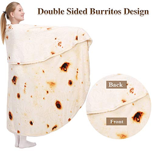 Kpblis Burritos Tortilla Blanket with Double Sided Pattern, Giant Flour