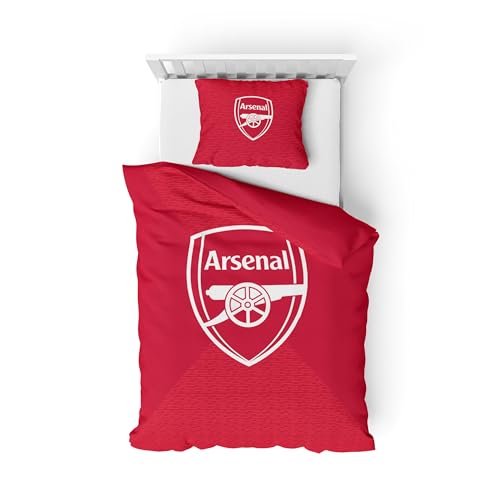 FOCO Officially Licensed Football Essential Single Duvet & Pillowcase Bedding Set (Arsenal FC)