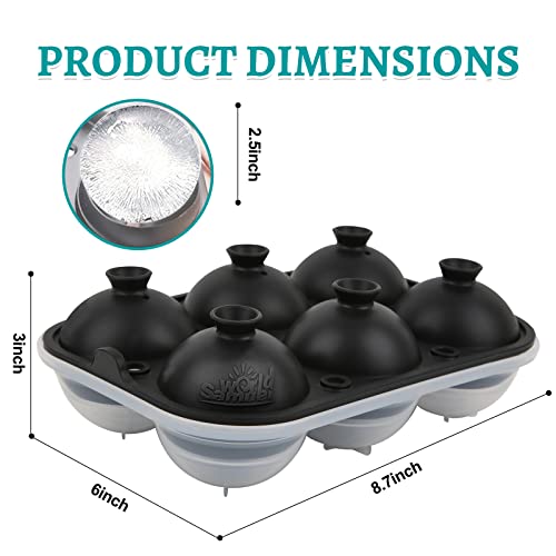 Samuelworld Large Ice Ball Maker with Lid, 6 x 2.5 Inch Ice Balls BPA