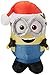 Gemmy Christmas Airblown Inflatable Minion Bob in Santa Hat Universal, 3.5 ft Tall, Yellow