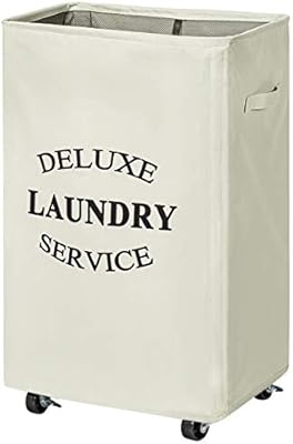 Wishpool 90l Large Laundry Basket With Wheels Rolling Laundry Hampers For Laundry Collapsible Clothes Hamper Bag Square Laundry Cart Rectangular Laundry Storage Basket Bin Laundry Organizer Beige Amazon Com Au Home