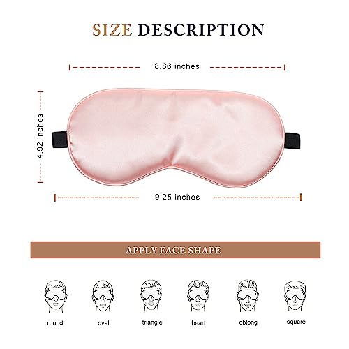 Sleep Mask Silk Eye Mask for Sleeping, Super Soft Blackout Eye Mask for Women Men, Side Sleeper Eye Covers for Sleeping with Adjustable Straps, Travel Eye Mask, 3 Pack