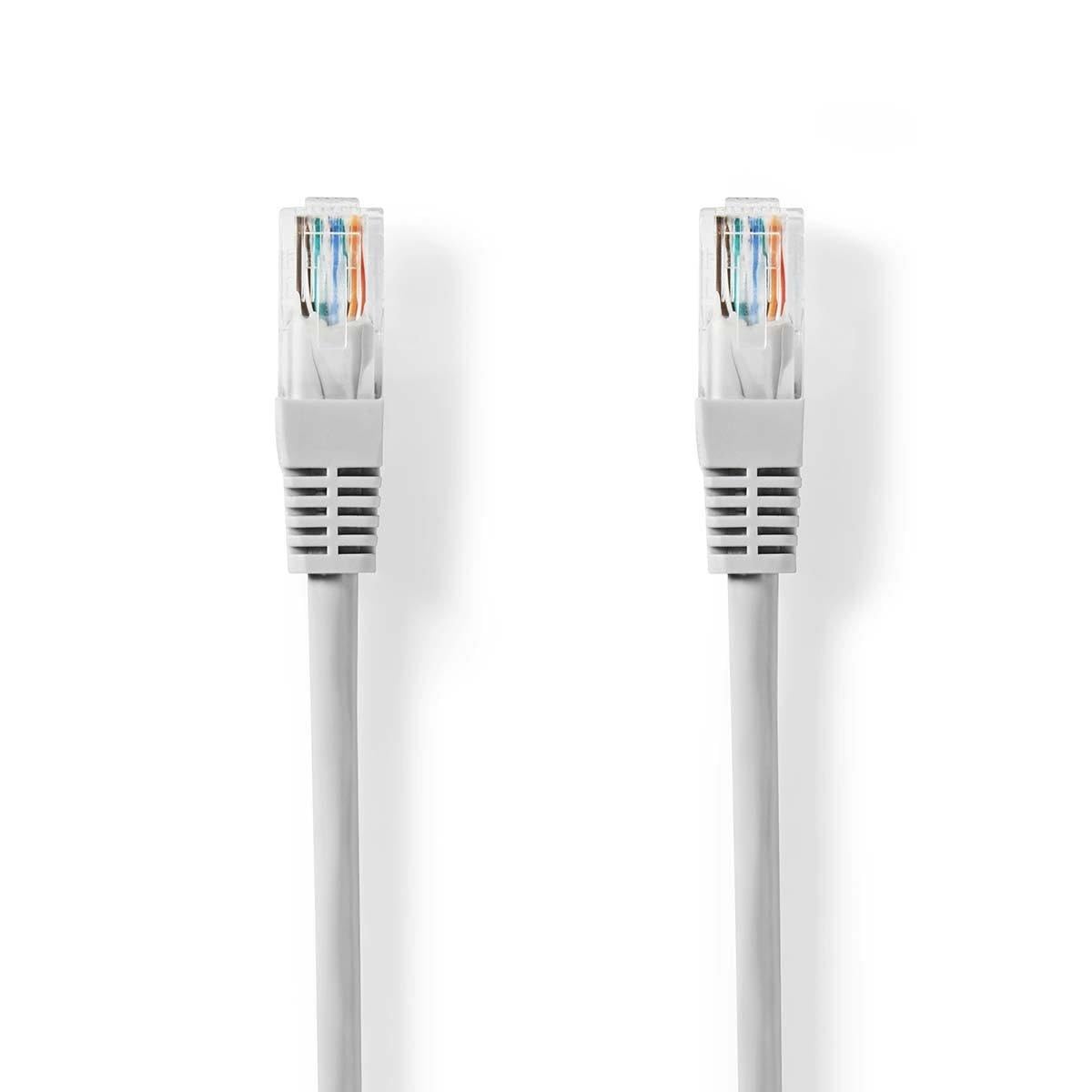 NEDIS Cat5e 15m UTP Cable, Cable to Connect a PC to a Home Network, Supporting 10 100 1000 Mbps Ethernet, Flexible Strain Relief, Durable Moulded Connectors - Grey
