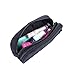 HOYOFO Double-Sided Cosmetic Pouch Bag for Travel Makeup Brush Organizer Makeup Bag, Black Small