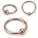 Amelia Fashion Rose Gold Captive Bead Ring IP 316L Surgical Steel (Choose Size)