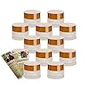 gouveo Set van 12 crèmepotjes, 15 ml, van mat glas met schroefdeksel, goudkleurig, lege crèmepotjes om bij te vullen…