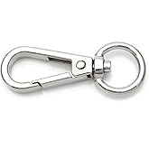 CRAFTMEMORE 10pcs Swivel Lobster Clasps Push Gate Snap Hook Bag Clips Purse Accessories FSO (Silver)