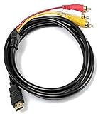 Tesco668 HDMI to RCA Cable, 5ft/1.5m HDMI Male to 3-RCA Video Audio AV Component Converter Adapter Cable for HDTV