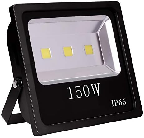 Black 150W Outdoor LED Flood Light Fixtures Daylight White 6000K, 15000 Lumens, Watperoof IP66, Security Light, Lighting Fixtures for Backyard Driveway Arena