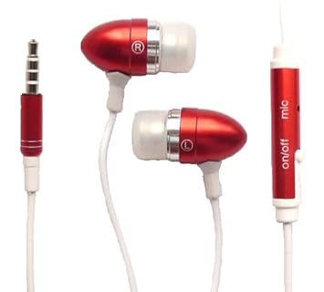 Emartbuy® Noza Tec 10.1 Zoll Android Tablet PC Rot In Ear Kopfhörer Headset mit Mikrofon