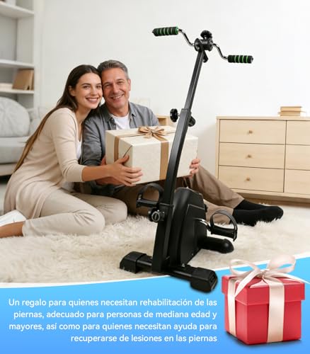 Pedales para Rehabilitación, Ajustable en Altura y Resistencia,con Pantallas LCD,Ejercitador de Piernas y Pedal para Brazo,Adecuado para uso doméstico y rehabilitación de piernas para personas mayores