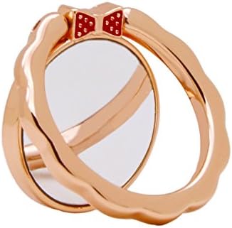 Finger Ring Holder&amp;Stand,LaoTzi [Tie series] 360°Rotation and 180°Flip Universal Finger Ring Holder/Mount,Demon Zinc Alloy Finger Loop with Mirror for iPhone,Samsung and All Smartphones (Pink)