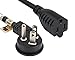 Cable Leader 1ft Ultra Low Profile Angle NEMA 5-15P to 5-15R 16/3 AWG SJT