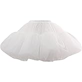 FERE8890 Women's 50s Vintage Hoopless Petticoat Adjustable Drawstring Waist Puffy Underskirt Lolita Halloween Rockabilly