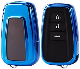 Btopars TPU Soft Blue Smart Remote Key Case Cover Fob For Toyota 2016 2017 Prius 2018 Camry C-HR