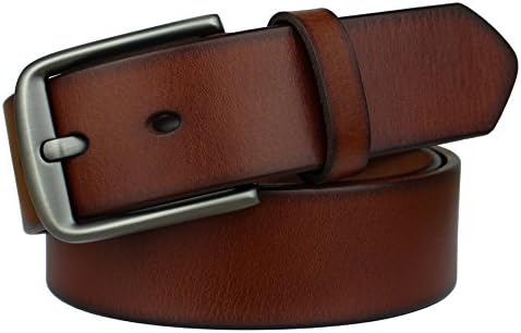 Men's Casual Genuine Leather Dress Belt With Jeans Classic Buckle