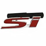 Pure Metal 3D Red SI Badge Logo Car Front Grille Ornament Emblem For Honda Civic