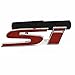 Pure Metal 3D Red SI Badge Logo Car Front Grille Ornament Emblem For Honda Civic