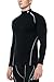 TSLA Men's Thermal Wintergear Compression Baselayer Mock Long Sleeve T Shirts, Zero Winter(t32) - Black & Light Grey, Large.