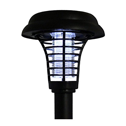 JMEXSUSS Garden Stake Repellent Light Outdoor Flying Insect Mosquito Killer Solar Powered Led Bug Zapper Lamp for Farm, Garden, Patio, Outdoor Ground (01)