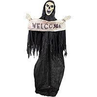 Haunted Hill Farm 67-in. Azrail The Animated Welcome Reaper | Indoor or Covered Outdoor Halloween Decoration | Battery Operated | Festive Holiday Decor | HHRPR-21FLSA Haunted Hill Farm 67-in. Azrail The Animated Welcome Reaper | Indoor or Covered Outdoor Halloween Decoration | Battery Operated | Festive Holiday Decor | HHRPR-21FLSA