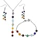 Top Plaza 7 Chakra Jewelry Sets - Healing Balance Energy 7 Chakra Bracelets + Necklace + Earrings(#1)