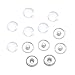 Pandahall 20Sets Chunk Snap Button Base Making Brass Snap Buttons Snap Popper Stud with Clear Glass Cabochons Platinum Clear Button: 18x4mm Tray: 16mm