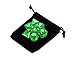 7 Die Polyhedral Dice Set - Translucent Green with Velvet Pouch By Wiz Dice