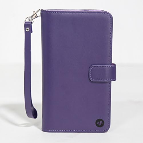 Mobovida Leather Multi Card Wallet Folio Case for Samsung Galaxy S6 Edge Plus - Purple Iris