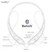LeadTry Music Bluetooth Headphones Wireless Sport Stereo In-ear Noise Cancelling Earphone Headset Running Gym Exercise Earbud Neckband with Microphone for Apple Iphone Ipad Samsung Sony White