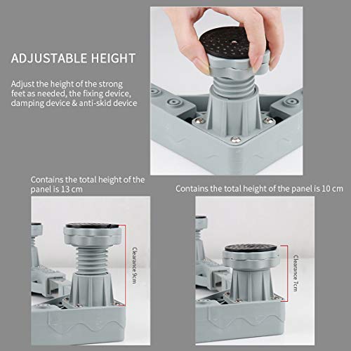 YOMYM Universal Mobile Base with 4 Strong Feet Multi-Functional Adjustable Base for Adjustable Dryer, Washing Machine and Refrigerator (Large) - Thumbnail 3