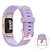 Wearlizer Compatible with Charge 2 Bands Accessories Silicone Strap Replacement Charge 2 Special Edition Lavender Rose Gold Buckle Purple