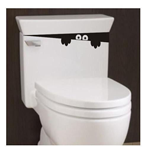 LALANG 3D Toilet Monster Funny Bathroom Seat Decor Removable Sticker Wall Art Decal