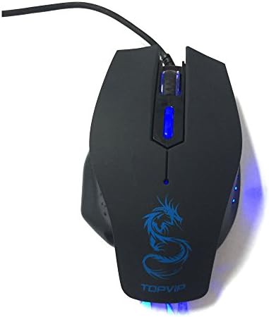 TOPVIP 2016 FASHING GAMING OPTICAL Black Mice Blue LED Lighting Gaming Big Mouse 1.8M Length Usb Cable Compatible with Windows2000,ME,XP VISTA and Win7