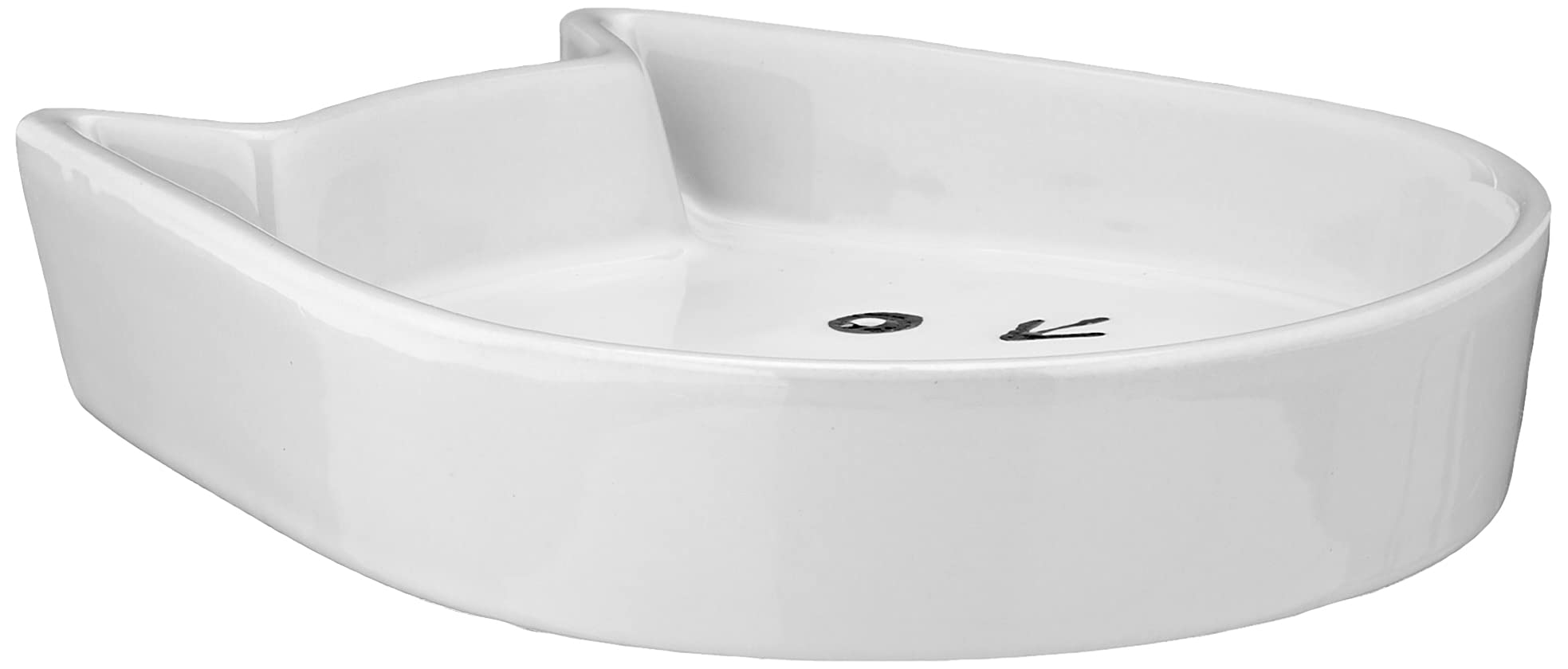 Nobby Cat Ceramic Bowl Kitty Face 13 x 16 x 3 cm White