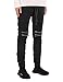 JD Apparel Men's Slim Fit Biker Jogger Pants with Shirring Detail