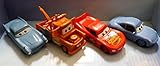 Disney Pixar Cars Plastic Figurines Set of 4 with Mcqueen , Mater , Sally , McMissle (Cake Toppers)