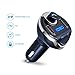 Criacr FM Transmitter Bluetooth, Wireless Radio Transmitter Car Adapter Kit, Universal USB Car Charger with Dual Charging Ports, Hands Free Calling for All Smartphones (Blue)