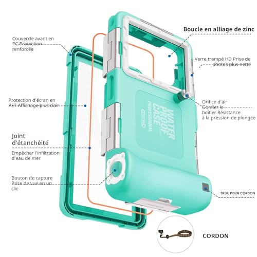 Shellbox Waterproof Smartphone Pouch IPX8 Waterproof Phone Pouch Compatible with iPhone 17e 17 Pro 17 Air 17 Pro Max 16 15 14 13 Pro Max Samsung S26 S26 Plus S25 S24