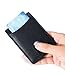 Mens Leather Wallet Slim Front Pocket Wallet Billfold ID Window RFID Blocking-Black