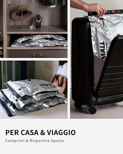 Vacbird Pack of 10 Vacuum Bags with USB Rechargeable Vacuum Pump, 5 x 40 x 54 cm, 5 x 47 x 64 cm, Space Saving Bags, Ideal for Travel and Organizing Luggage