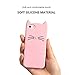 YONOCOSTA Compatible with iPhone 5 Case, iPhone 5S Case, iPhone SE Case, Fashion Cute 3D Cartoon Whisker Cat Kitty Soft Silicone Gel Rubber Bumper Case Cover