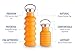 Collapsible Sports Travel Water Bottle - 18oz Leak Proof Eco-Friendly BPA Free Silicone Folding Reusable Portable Drinking Bottles w/ Lid Cap & Handle. Lightweight for Traveler Walking Camping Hiking