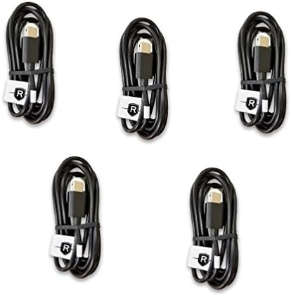 FIVE (5) Renegade 3 Foot Type C Charging Data Cables for Samsung Galaxy S8 S8+ Motorola Droid Z / Z Force / Z Play /LG G5 / Google Pixel / Pixel XL / Nexus 6P / Nexus 5X - USB C Black