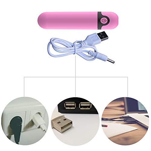 Rechargeable Personal Mini Wand Massager for Women Portable Handheld Cordless Waterproof for Neck Shoulder Back Body Massage Sports Recovery and Muscle Aches (Pink)