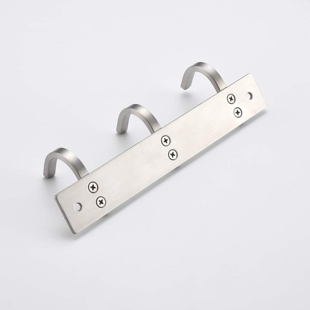 KXKL Bathroom Coat Hook Row Hook 304 Stainless Steel Brushed Nickel Bathroom Toilet Bath Towel Towel Hook Coat Hook Key Hook Living Room Storage Hook Kitchen Spatula Spoon pan with Hook(3-Row Hook): Home & Kitchen