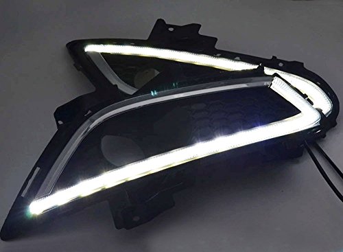 iJDMTOY LED DRL/Halogen Fog Light Kit For Ford 2013-2016 Fusion