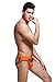 ONEFIT Men's Bulge Pouch G-String Micro Bikini Jockstrap Underwear Orange M